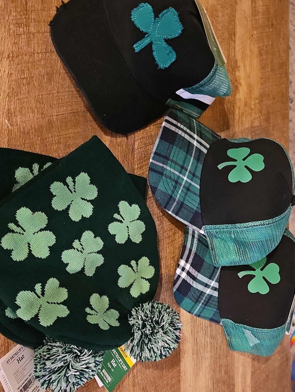 Shamrock Beanie & Cap Set - St. Patrick's Day